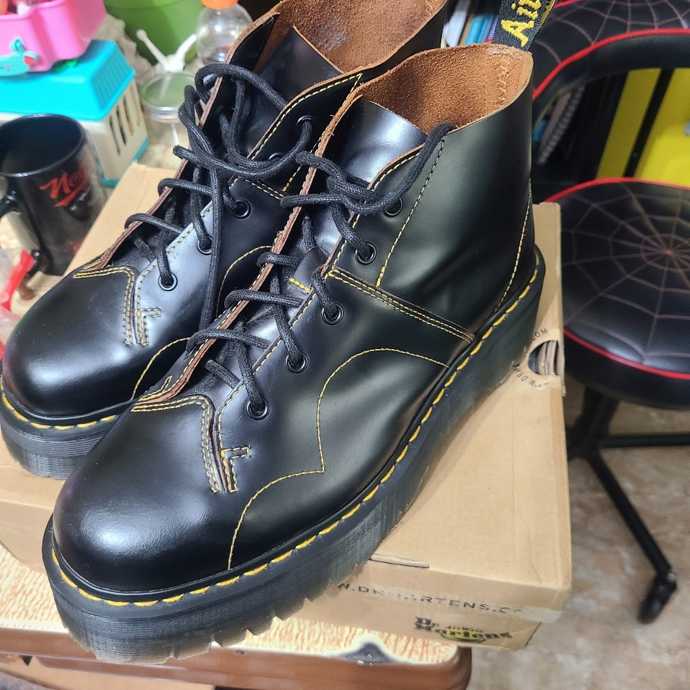 Doc martens church platform monkey boots, mens 12.